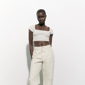 Zara Striped Crop Top NEVER WORN